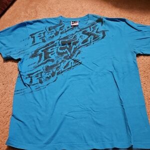 Vintage Mens Fox Large Blue Graphic Men's Shirt